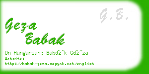 geza babak business card